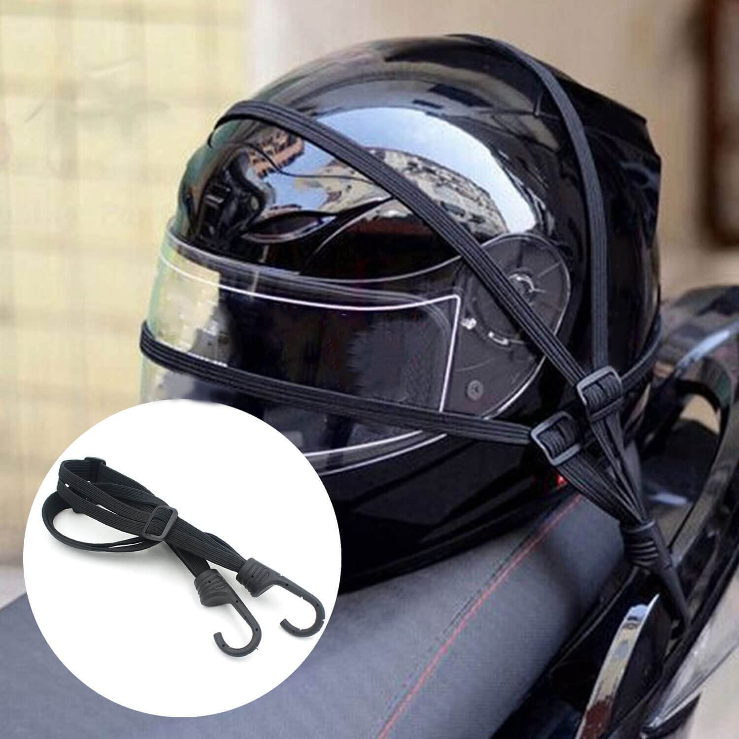 Rete Ragno e Moto Elastica con Ganci per Fissare Bagagli Casco Elastici Portapacchi Moto (2+2)