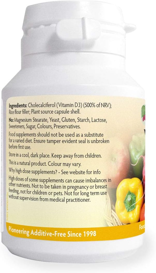 Vitamin D3 1000iu x 90 Capsules, Suitable for Vegetarians Magnesium Stearate Free - Image 3