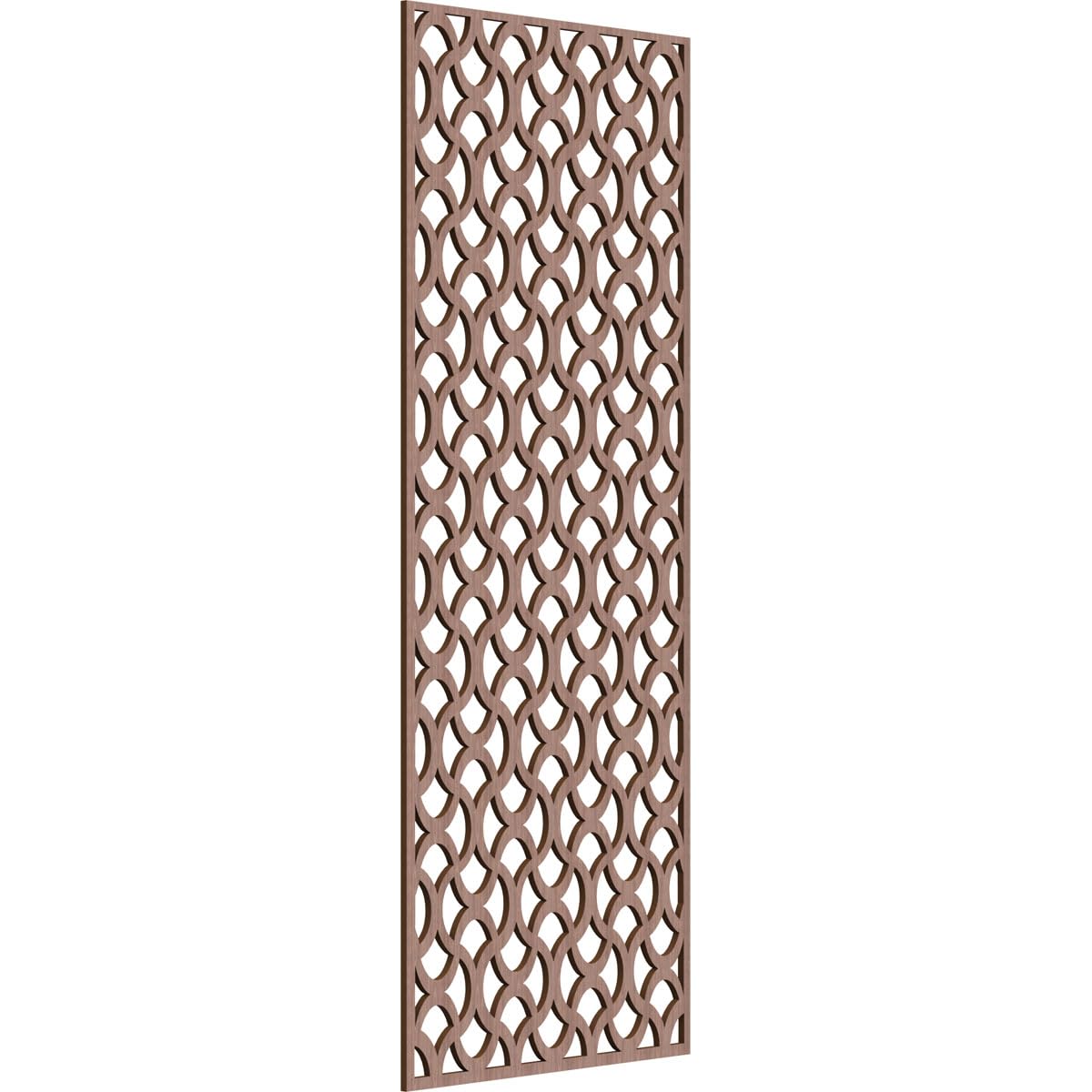 Resort Decorative Pierced Fretwork Wood Wall Panels, 25 3/8"W x 64 3/8"H x 3/8"T, Walnut