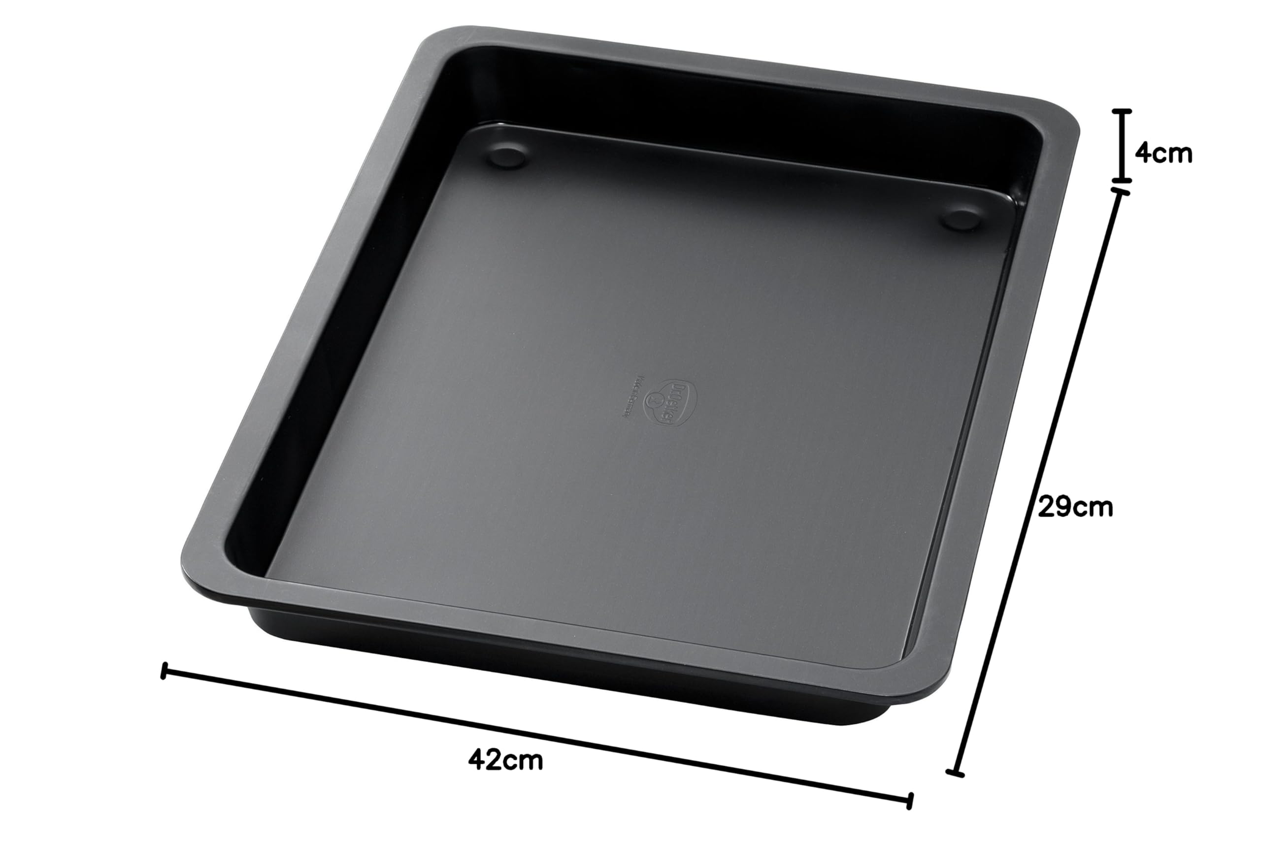 Dr. Oetker Backblech mit extra hohem Rand, aus hochwertigem Stahlblech mit Antihaft-Beschichtung, eckige Form, Grau/Schwarz, 1 Stück & 1010 Bake & Go Springform Ø 26 cm mit Transporthaube