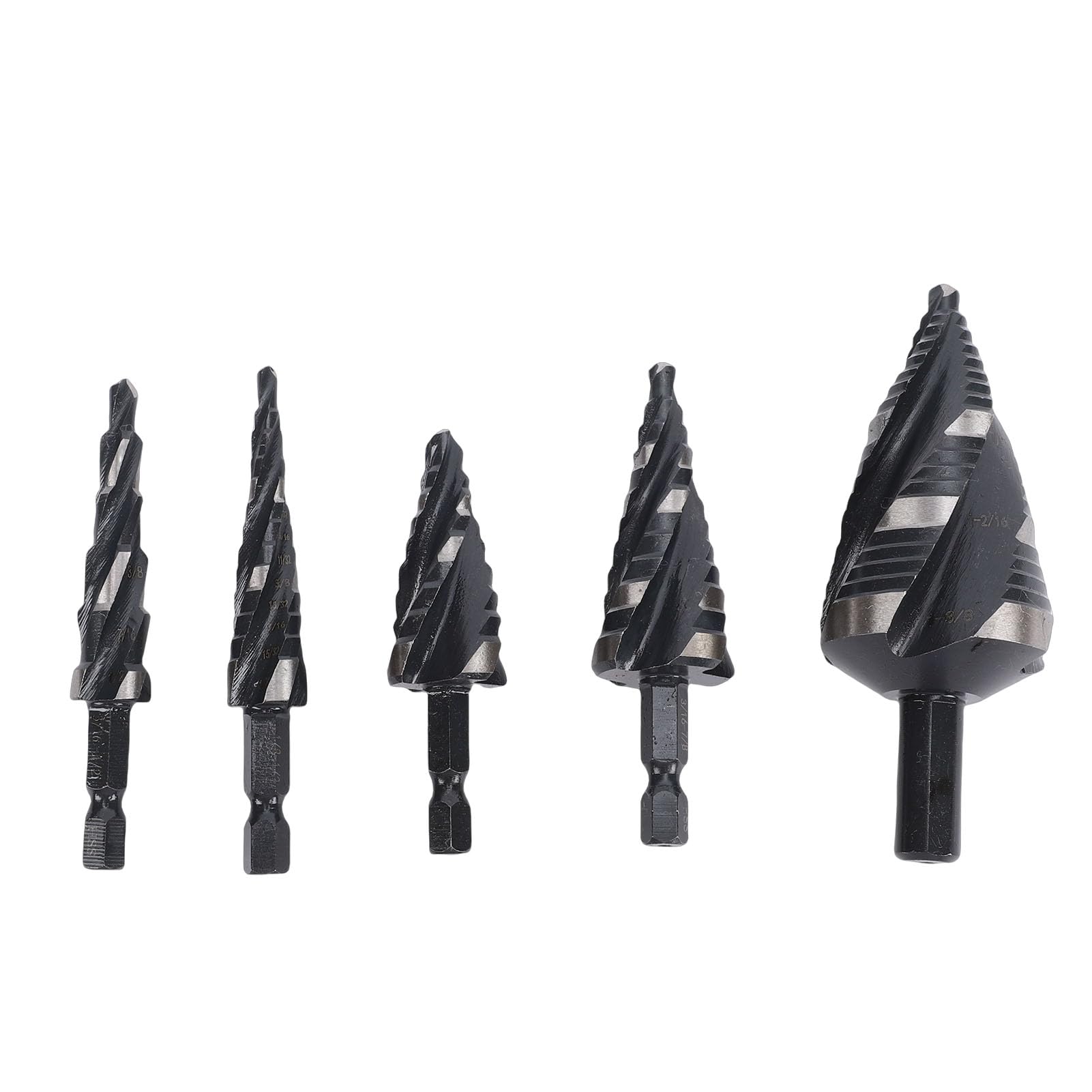 Juego de Brocas Escalonadas, 5 Piezas de Brocas HSS de Acero de