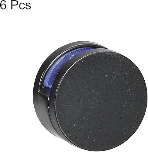 Miniatura 3 de HARFINGTON Clips de espejo, 6 clips de vidrio flotantes, 1.063 in, negro, montaje en pared, redondo, sin marco, moderno, soporte para espejo de baño