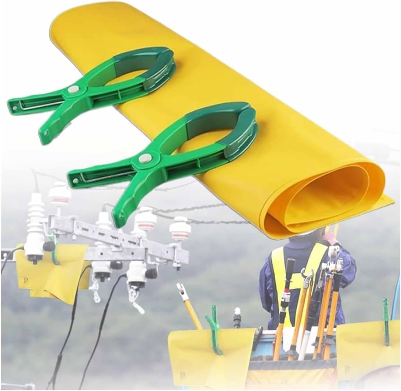 Insulating Blanket and Clips for Electricians, EVA Resin Cover Cloth Tools with Anti-Electricity Safety Mat Roll Bag for Power Maintenance
