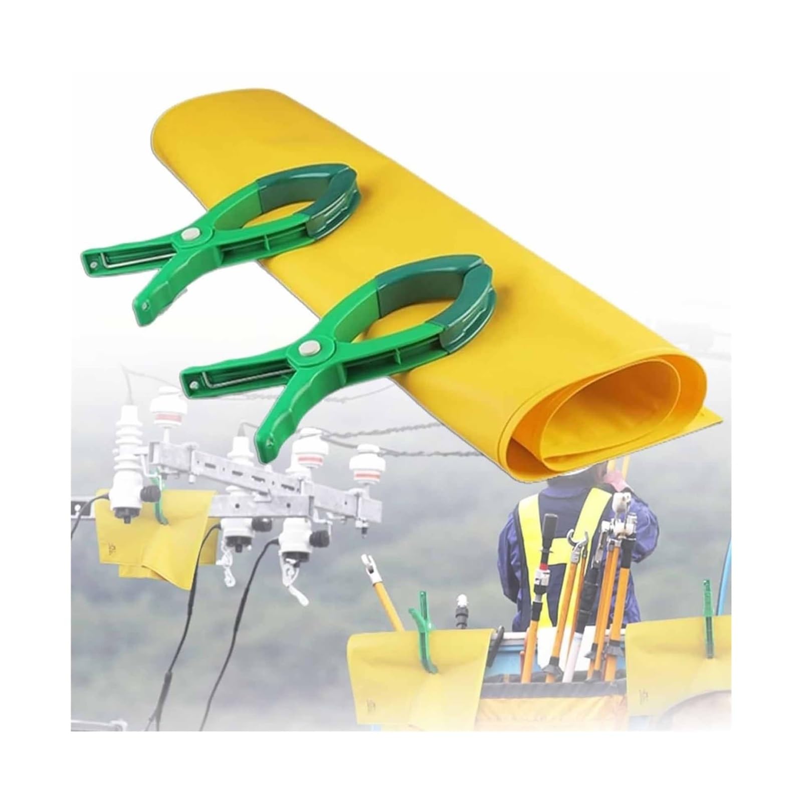 Manta Aislante Eléctrica, Dos Pinzas Aislantes Manta Aislante De Resina EVA Para Mantenimiento De Herramientas Eléctricas Bolsa Enrollable Para Tapete De Seguridad Antielectricidad(0.4kv,100x120cm(39.