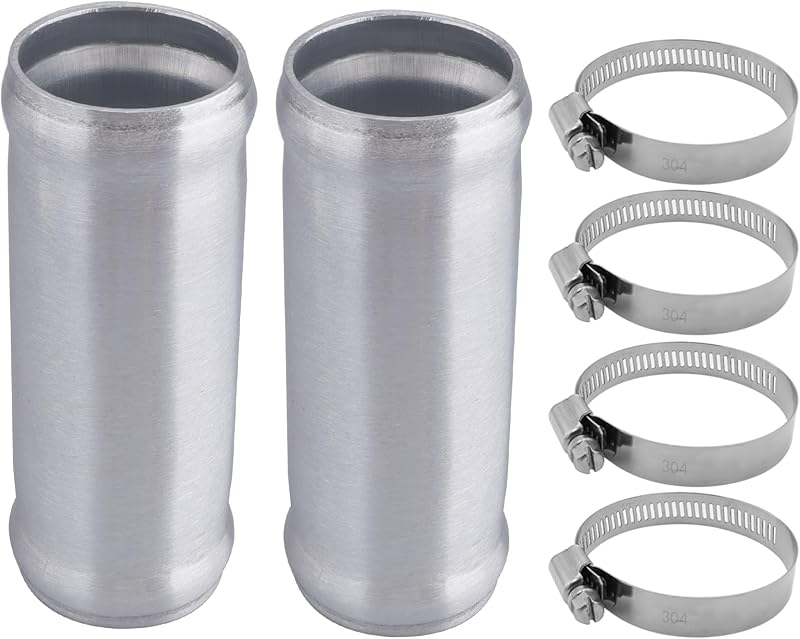 Emenda reta para mangueira de intercooler AC PERFORMANCE em alumínio 38 mm x 100 mm – 2 unidades com 4 abraçadeiras