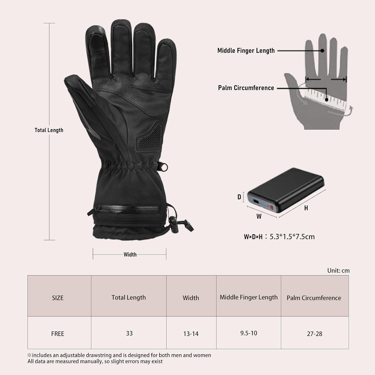 Heated Motorcycle Gloves for Men Women, 5V 5000mAh Rechargeable Battery, Upgraded Waterproof Windproof Non-Slip & Touchscreen Compatible, for Motorcycle Riding, Skiing, Hiking, Fishing, Hunting - Image 8