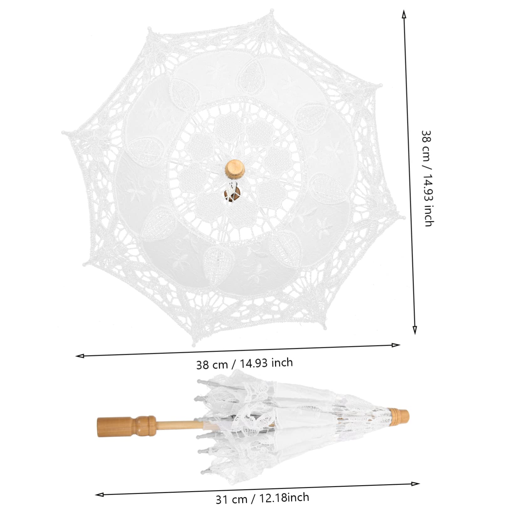 2stücke Hochzeit Spitzenregenschirm Eleganter Lace Parasol Für Hochzeitsfotografie Und Dekoration Robuste Baumwollkonstruktion Für Feiern Cosplay Und Mehr
