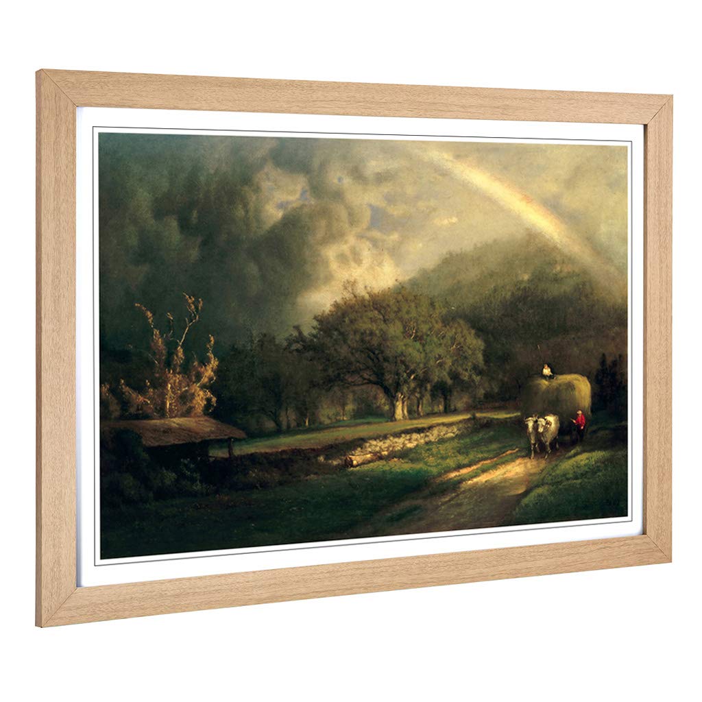 Big Box Art Framed Print of George Innes The Rainbow in The Berkshire Hills Design | Wall Art Picture| Home Decor for Kitchen, Living Room, Bedroom, Hallway, Oak, A2 / 24.5x18 Inch / 62x45cm