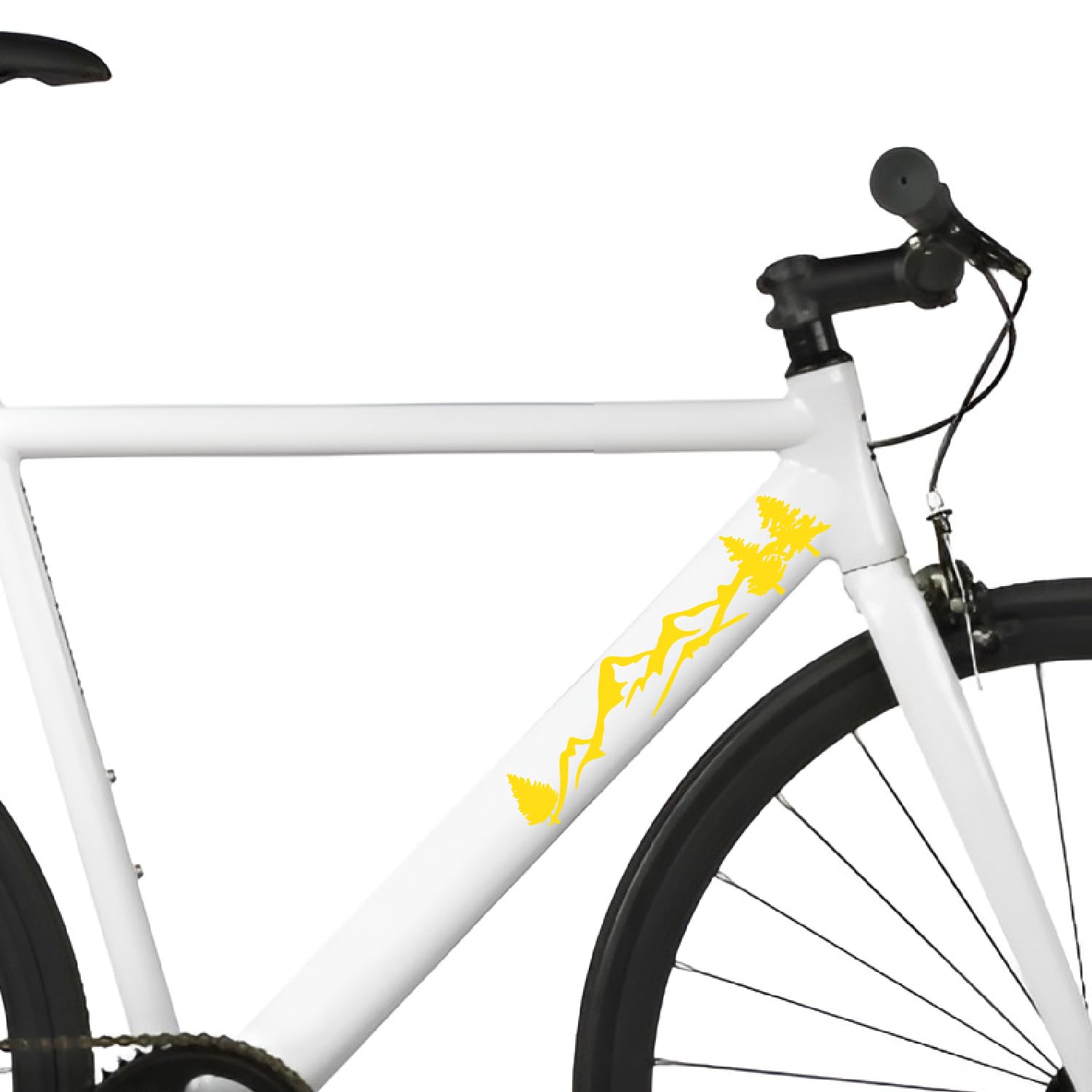 Mountain Bicycle Stickers Graphics | Cycle Full Body Stickers for Frame Front Set Helmet Waterproof - 2 PCs (15 x 3 cms) (Yellow)-image-14