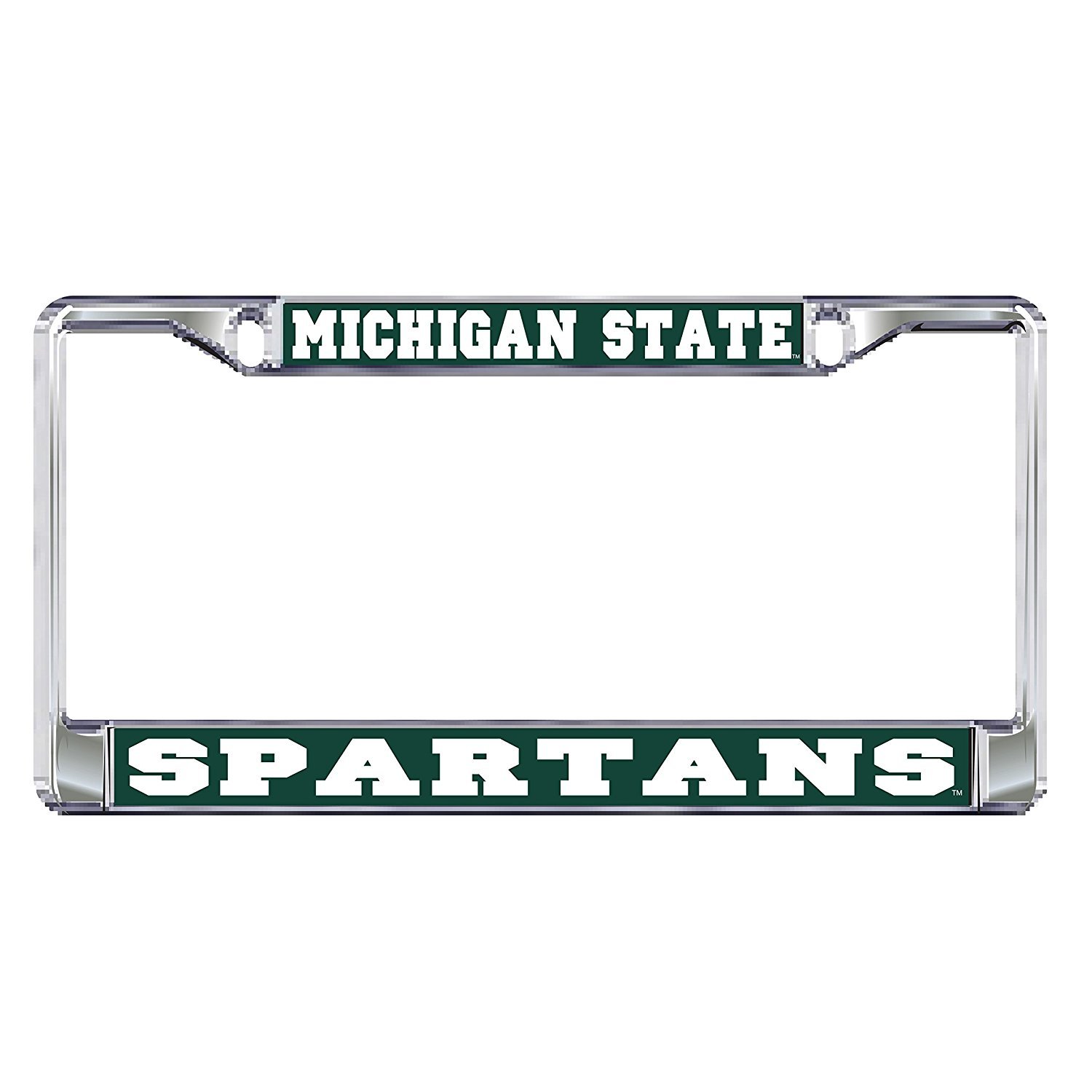 MSU NCAA Michigan State University Spartans Chrome License Plate Frame