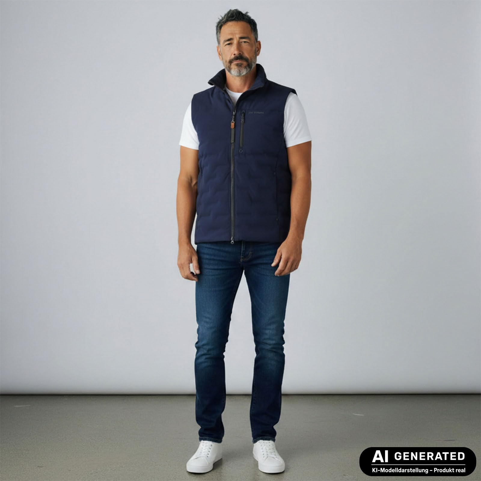 Dry Fashion Gilet trapuntato da uomo, con colletto alto, trapuntato, vestibilità sportiva