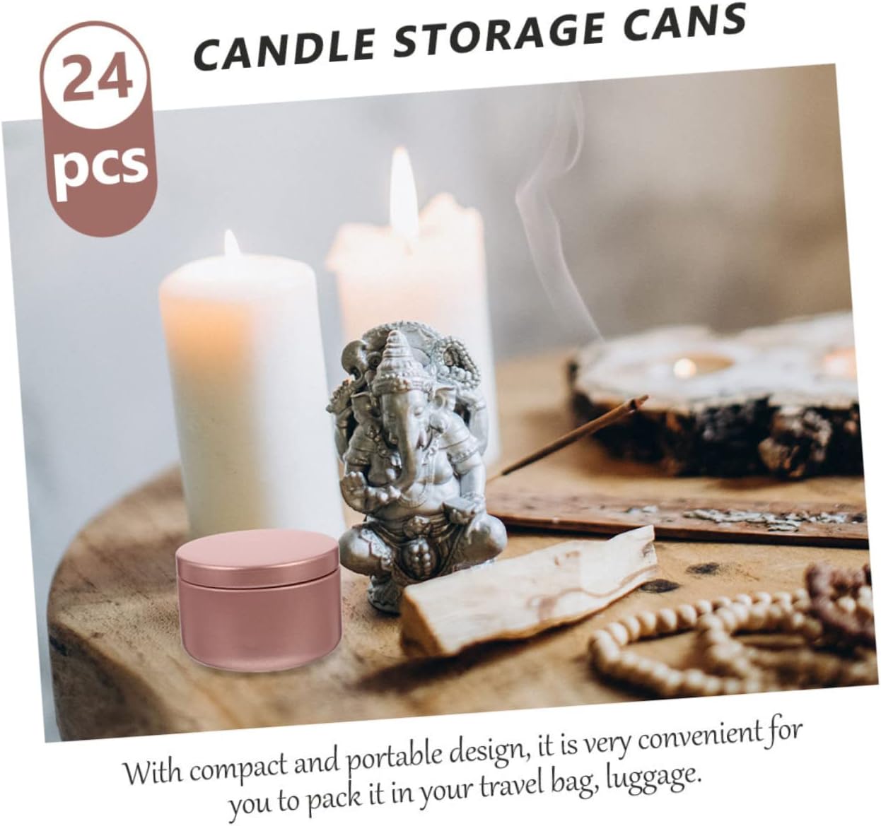 jojofuny 24Pcs Round Candle Tin Containers for DIY Scented Candles Jars with Elegant Frosted Finish for Party Decorations and Present Giving