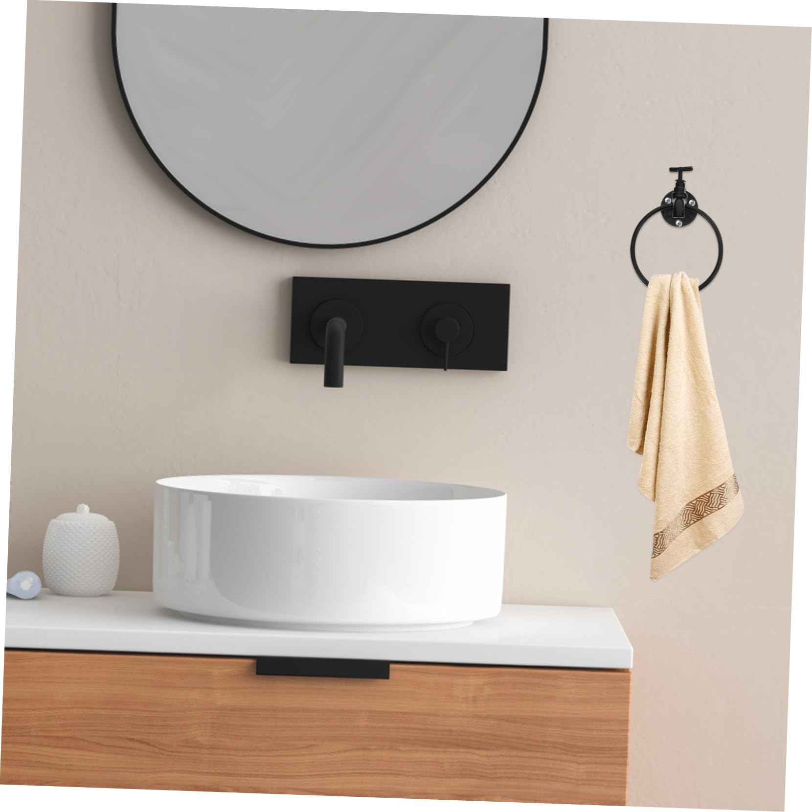 TOPBATHY Portasciugamani Parete in Ferro Nero Porta Strofinacci da Bagno Asta Portasciugamani per Cucina e Bagno