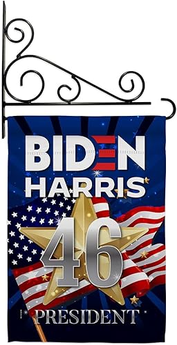 Biden Harris Flag Juego de 46 banderas de jardín, soporte de pared patriótico, voto, presidente demócrata, republicano, Tea Party, Estados Unidos,