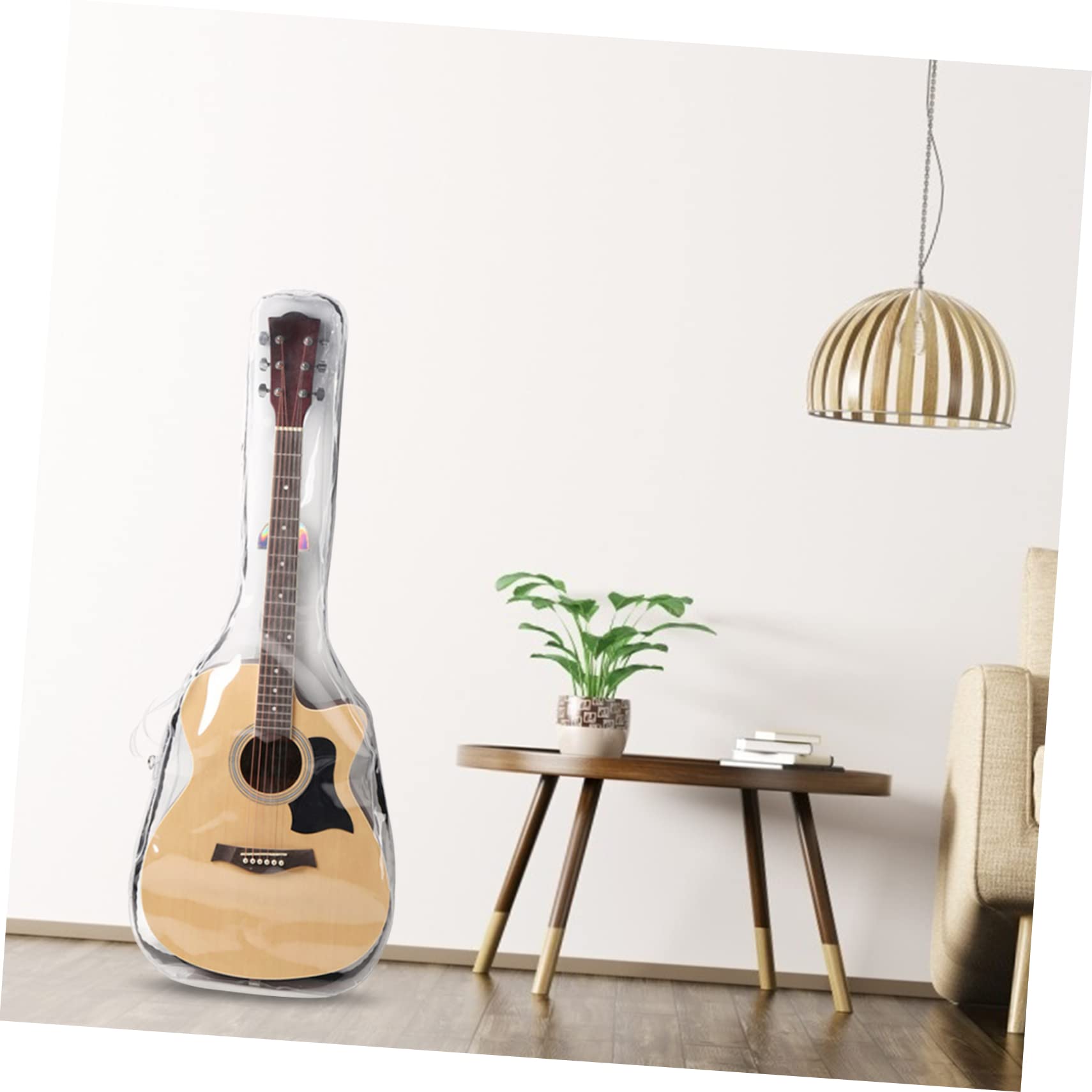 HEMOTON Funda Guitarra Eléctrica Transparente de Pc, Estuche de Transporte Ligero E Doble Correa, Adecuado para Exteriores, Unisex