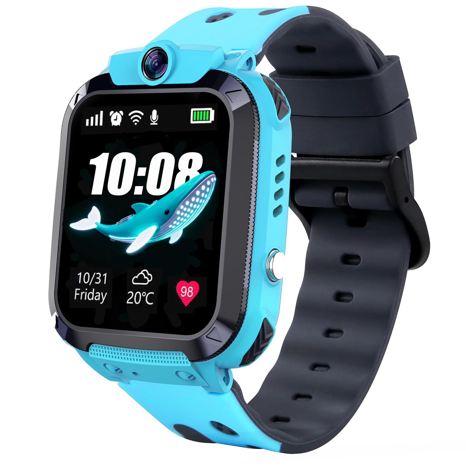 Reloj Inteligente Niño, Smartwatch Niños GPS y Llamadas, IP68 Impermeable, SOS, Chat, Despertador, Clase Modo, Reloj Inteligente GPS y Llamadas, Regalos para Niños y Niñas