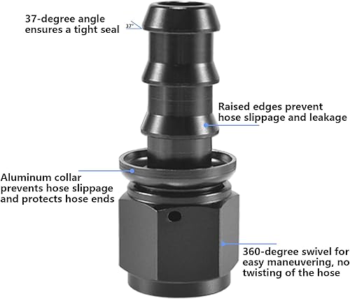 Miniatura 4 de STPCTOU 10AN - Manguera giratoria de bloqueo recto para manguera de empujebloqueo, manguera de goma, combustible, aceite, kits de enfriador de