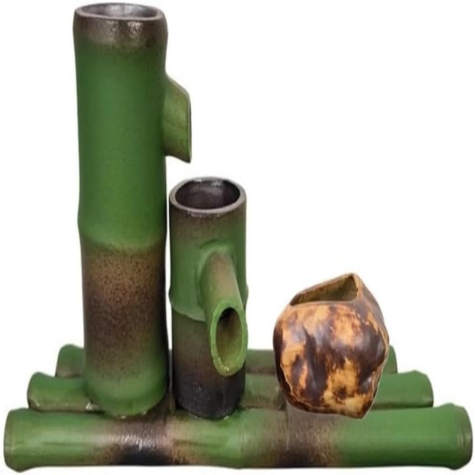 Juego de jarrones de cerámica, jarrones decorativos rústicos zen, decoración de arreglos florales japoneses Wabi-Sabi para sala de estar, oficina, sala de té