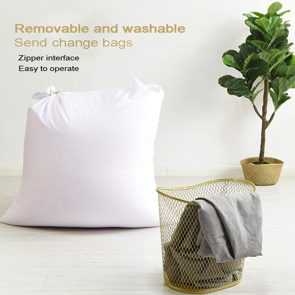 STTC Sitzsack Abdeckung aus Premium-Leinen, Riesen-Sitzsack-Hülle Outdoor Sitzsack Bezug ohne Füllung, Perfekte Passform für Country Interiors,Dark Gray,L