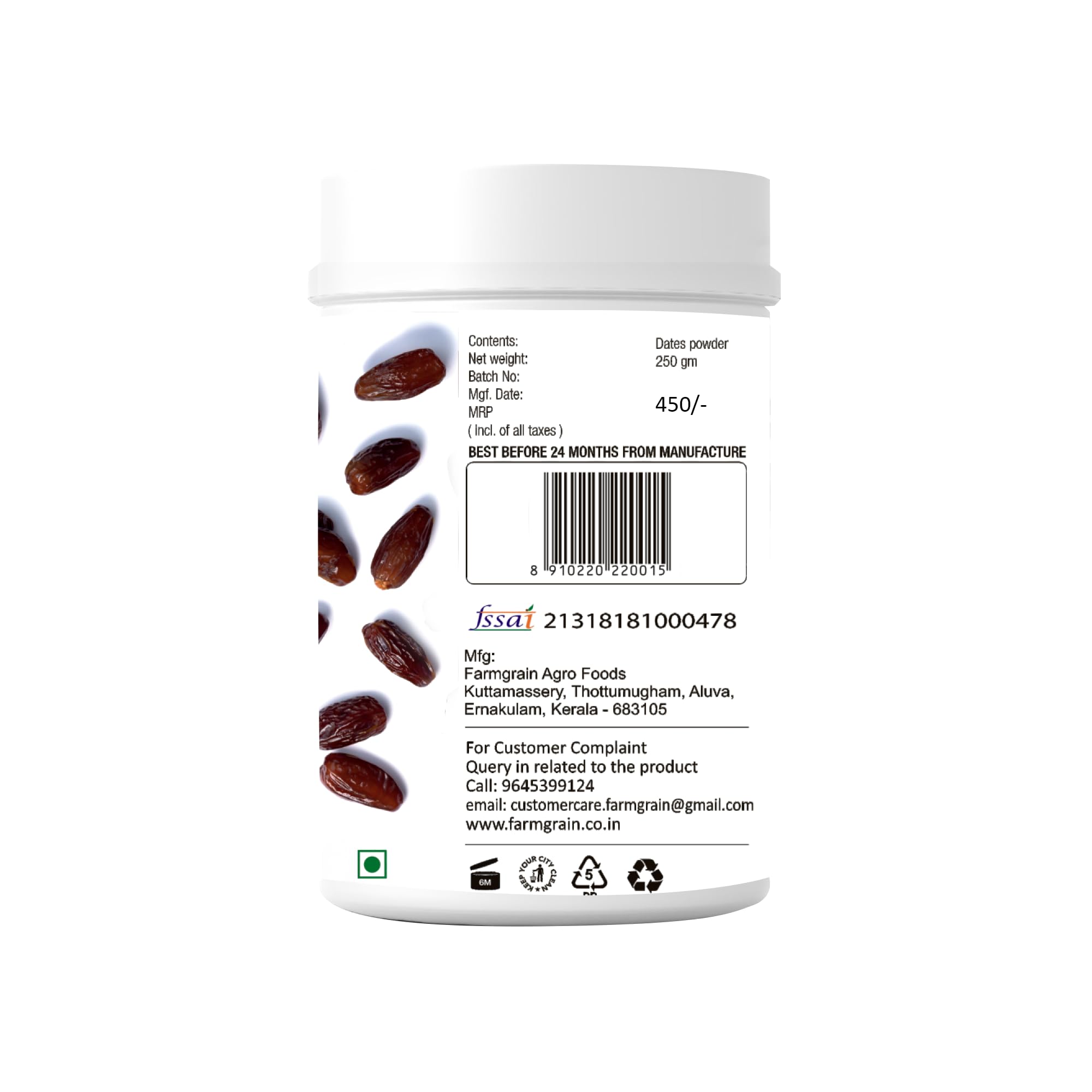 FARM GRAIN Date Powder | Kharik/Khajur Powder | 100% Natural Sweetener | No Preservatives, No Chemicals | Healthy Substitute for Refined Sugar | Dates Powder for Little Ones - 250g - Image 2 thumbnail
