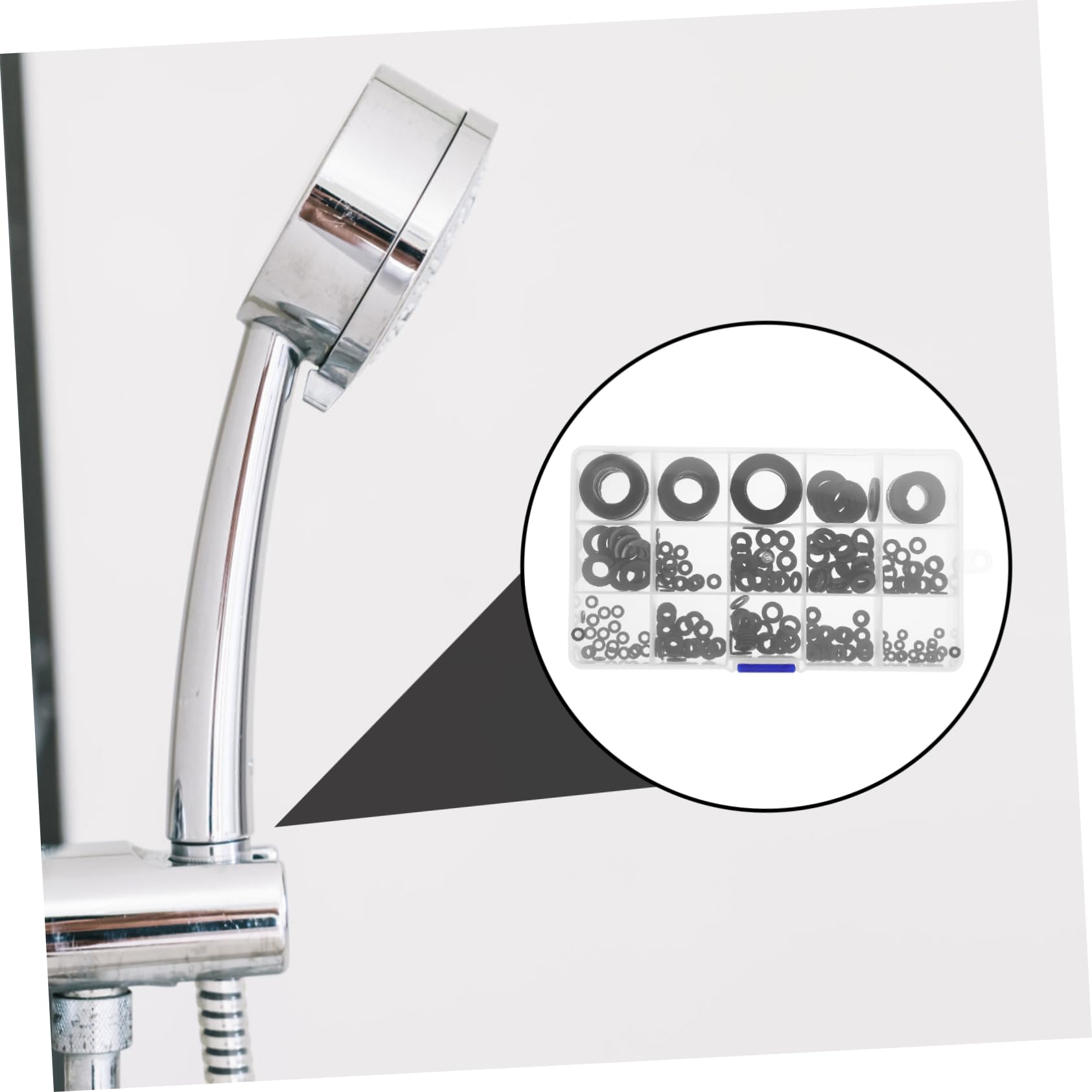 Artibetter Guarnizioni Rubinetto 215 Pezzi, Rondelle Piatte Nere in Plastico Multi Ზომe per Cucina e Bagno, Ricambio Anti-perdita per Lavello e Lavabo