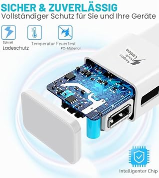 USB Charger Plug 2-Pack for Samsung Galaxy S9 S10 S20 S21 FE A04S A13 A14 A15 A25 A34 A53 A54 A71 and Other Smartphones Fast Charger Power Supply Adapter with Charging Cable (White)
