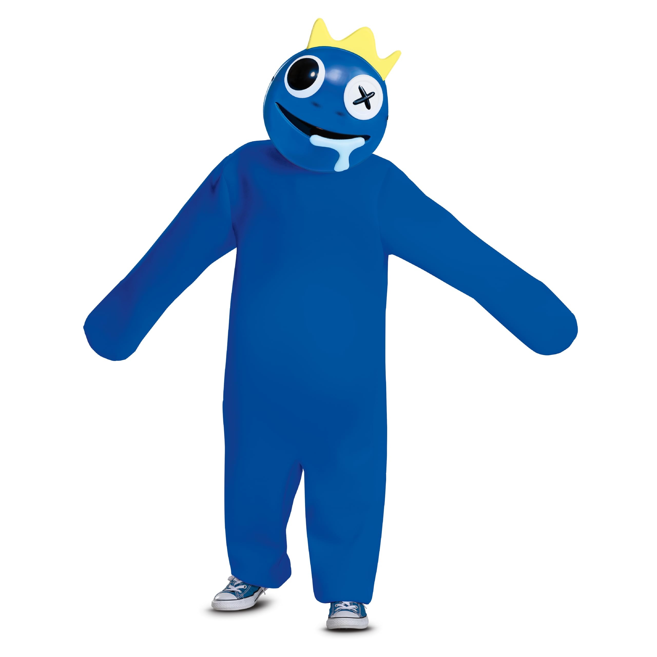 Disguise Boys Blue Costume for Kids, Deluxe Official Rainbow Friends Costume With Headpiece