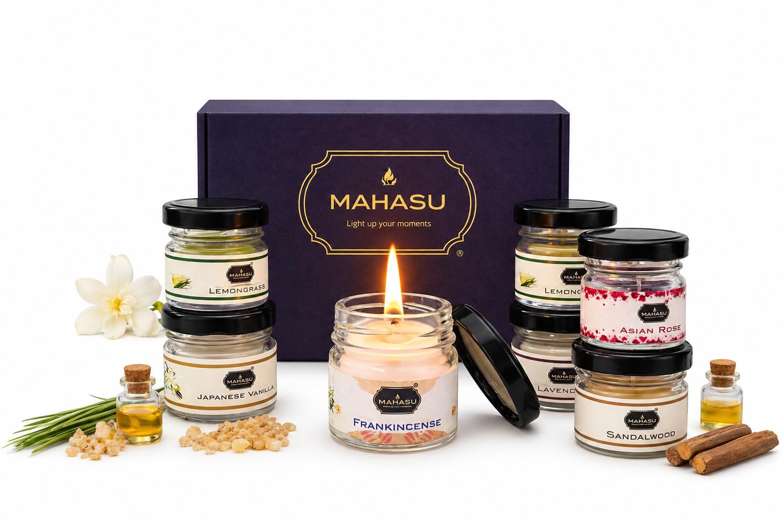 Scented Jar Candles Pack of 6 | 6 Hour Burn Time | Smokeless & Long Lasting | Home Decor, Diwali Gift, Romantic & Festive Use-image-16