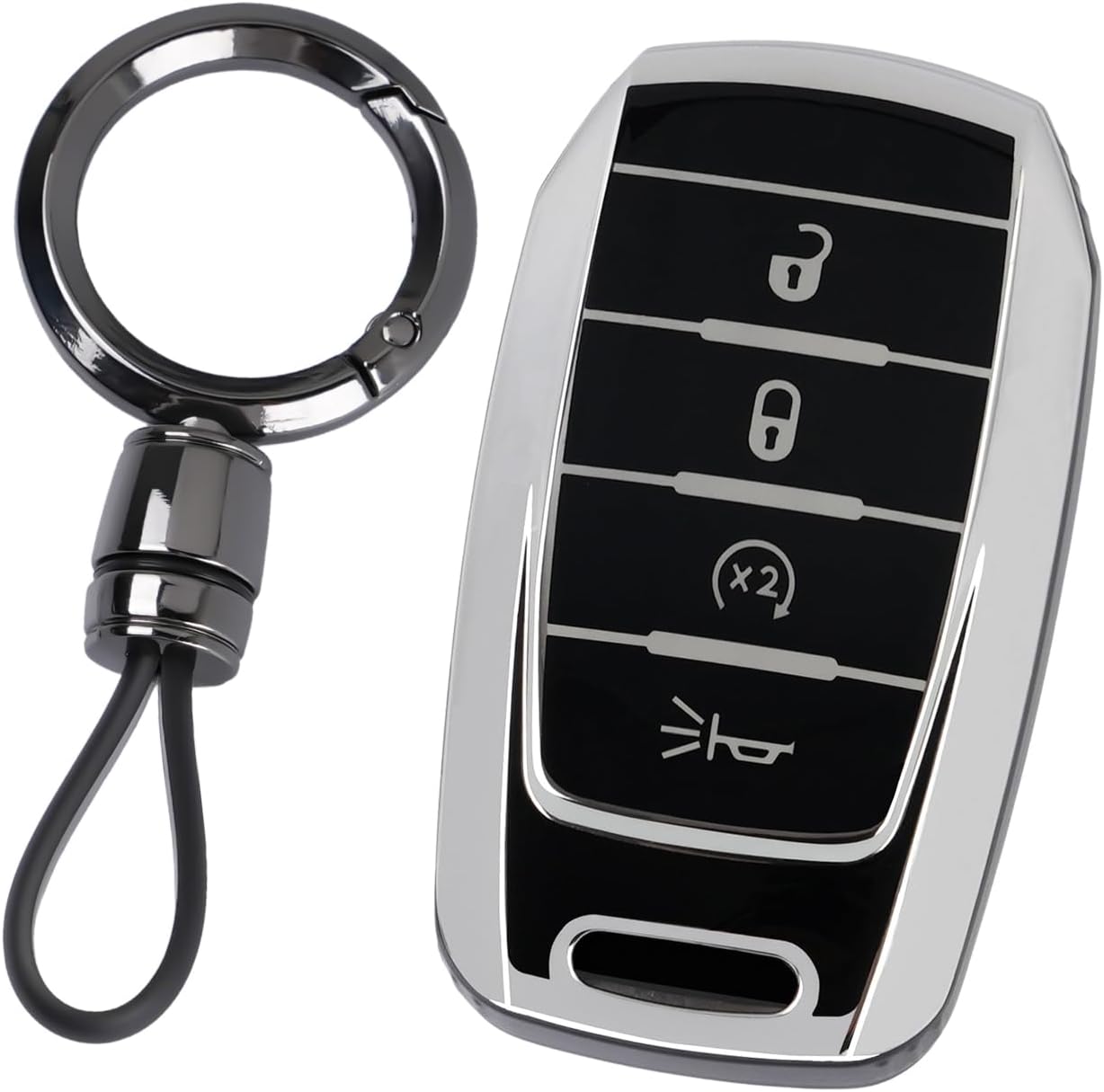 WJS Key Fob Cover, Car Key Case Shell Protector Compatible with 2019-2024 Dodge Ram 1500