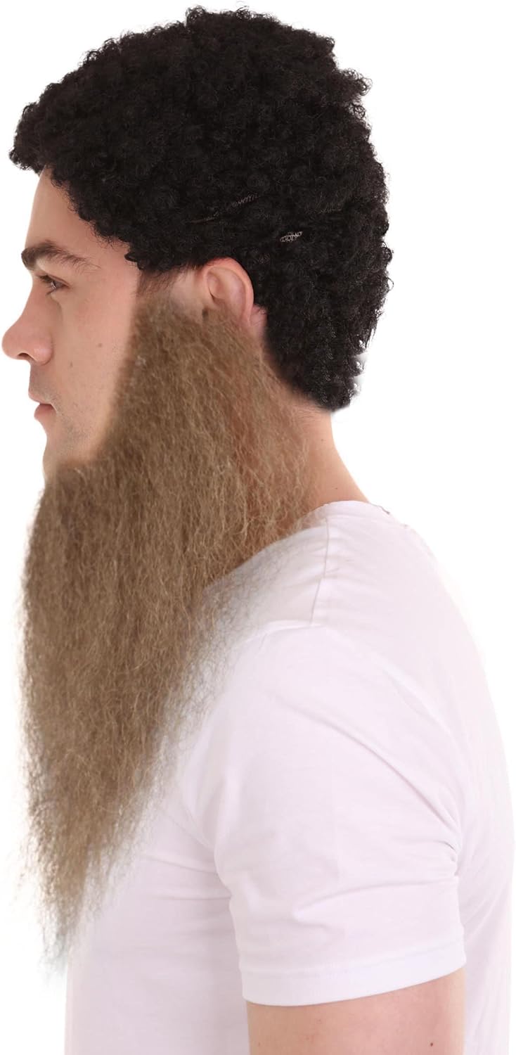 HPO Men's Long Beard Set Dark Brown Cosplay Facial Hair