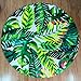goodbath Round Area Rug 3 Ft, Tropical Palm Leaves Design Non-Slip Fabric Round Rugs for Bedroom Living Room Study Room Playing Floor Mat Carpet, 3 Feet, Green White