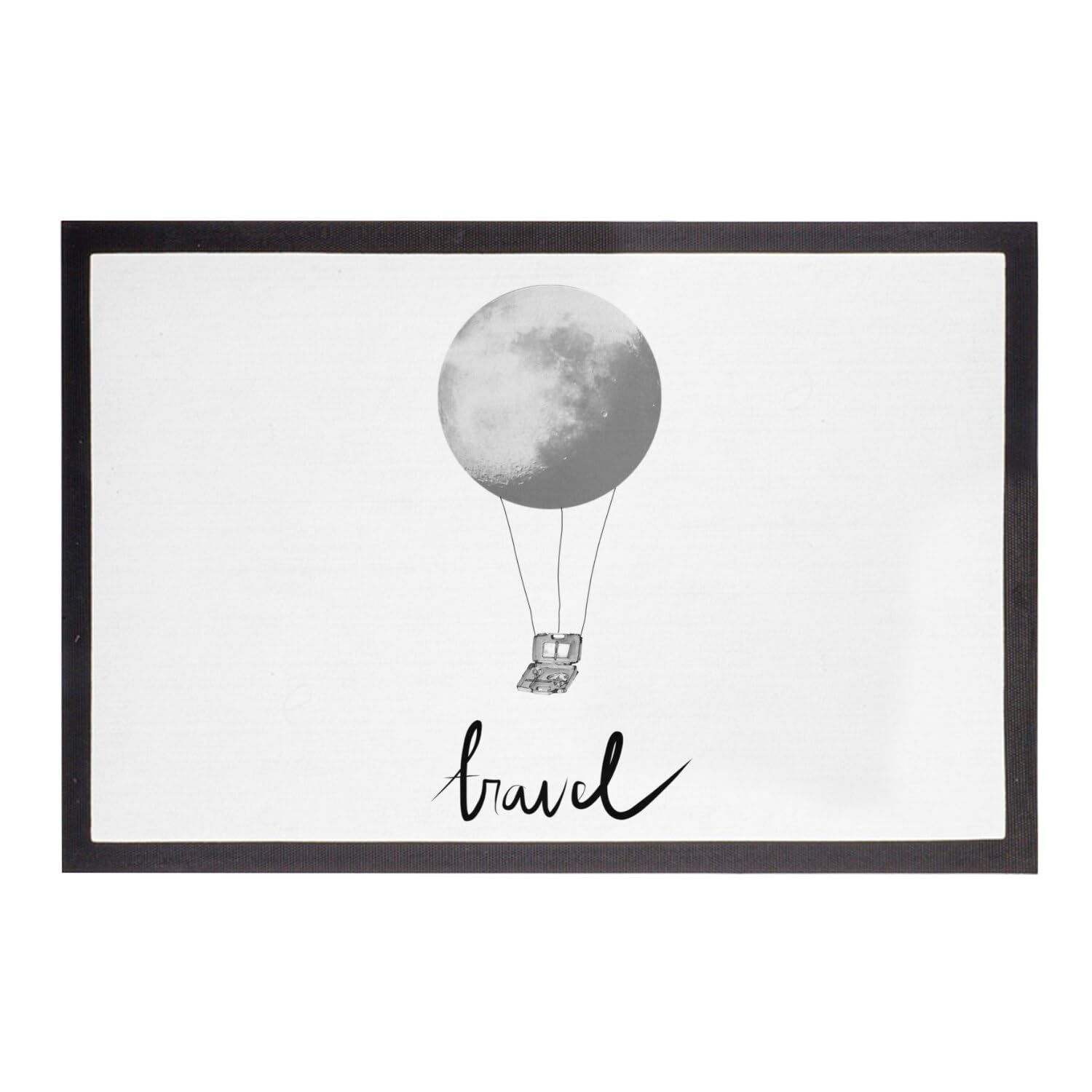 Paillasson Travel Lune Montgolfiere grand tapis sol entree 75x50cm