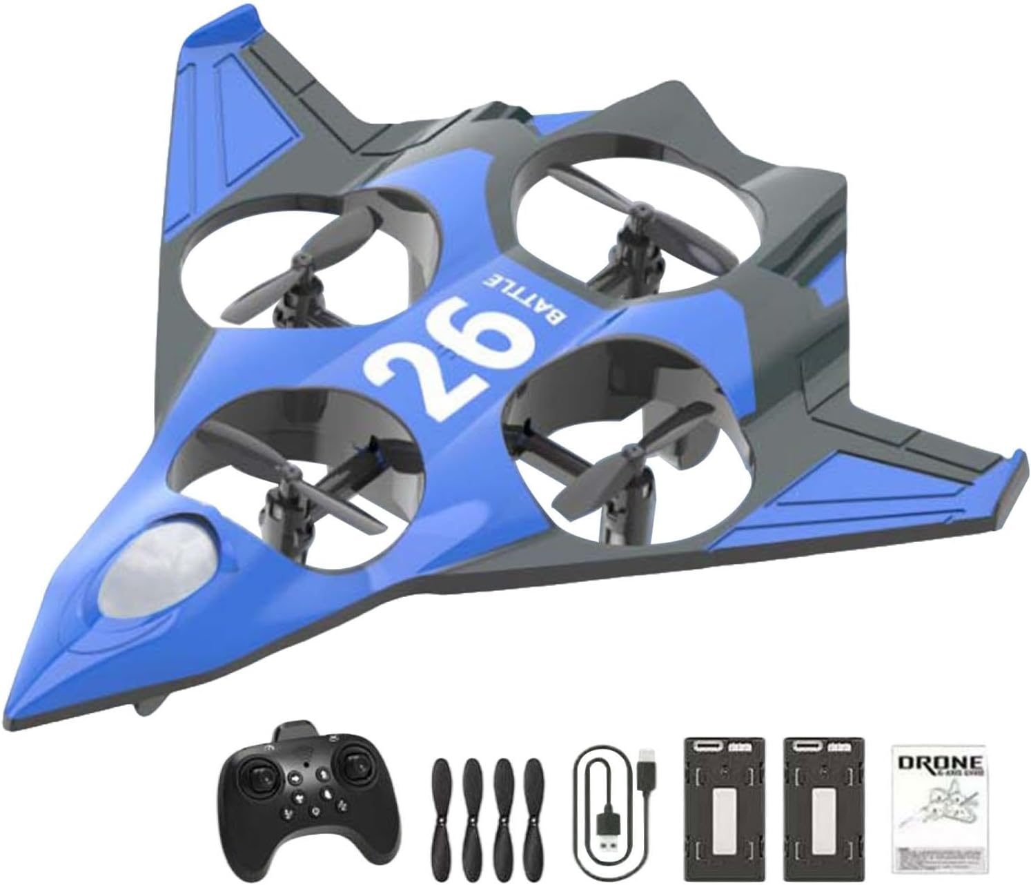 Fixed-wing Radio-controlled Jet Plane with Remote Control, Colorful LEDs, Sturdy And Shock-resistant EVA Foam, Ideal for Children, 2 battery