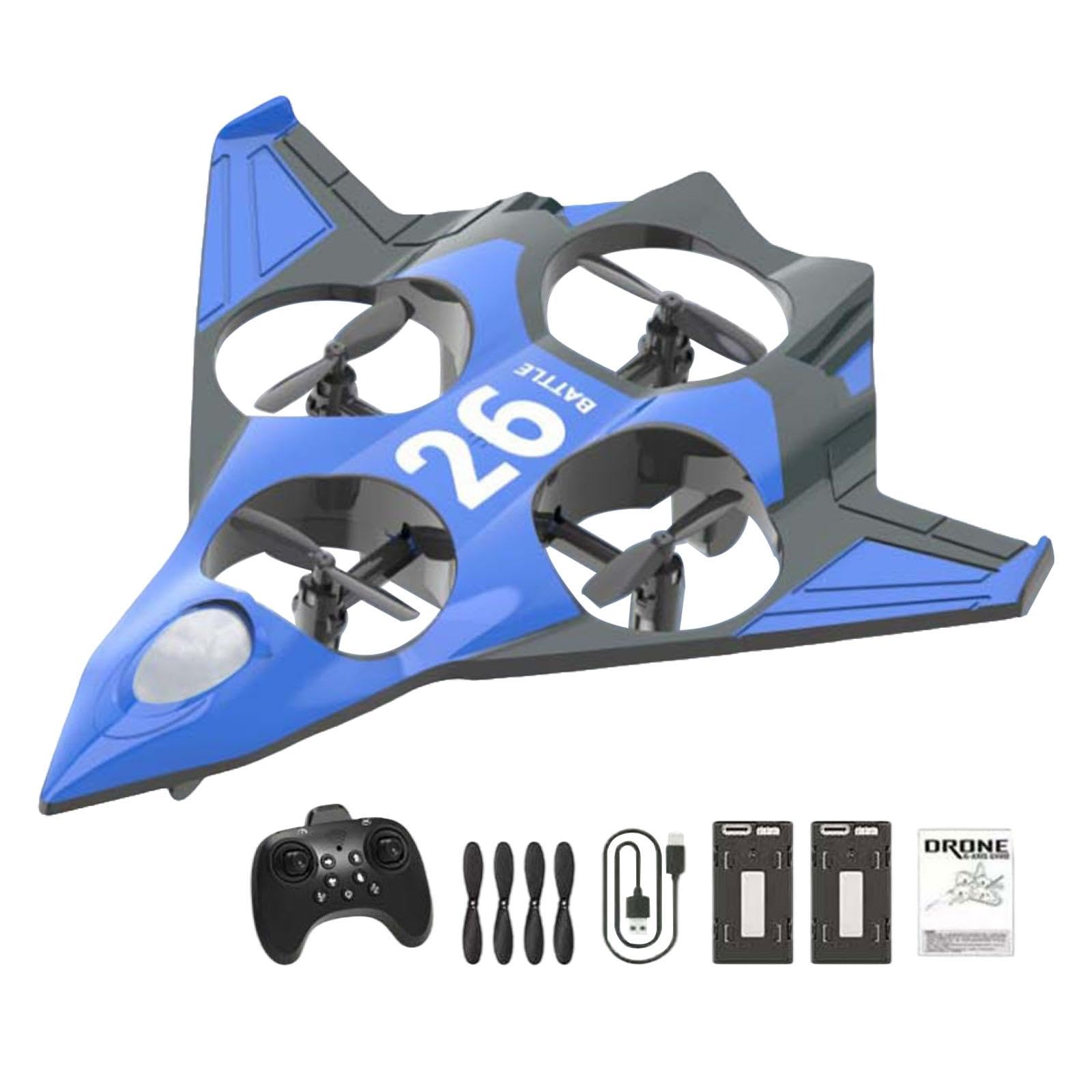 Fixed-wing Radio-controlled Jet Plane with Remote Control, Colorful LEDs, Sturdy And Shock-resistant EVA Foam, Ideal for Children, 2 battery