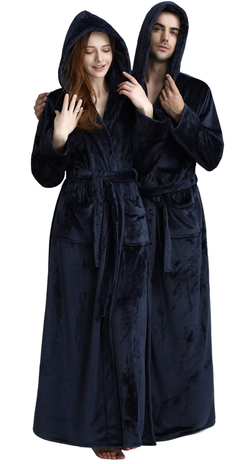 DSNOW Peignoir en polaire chaud pour femme Robe de chambre