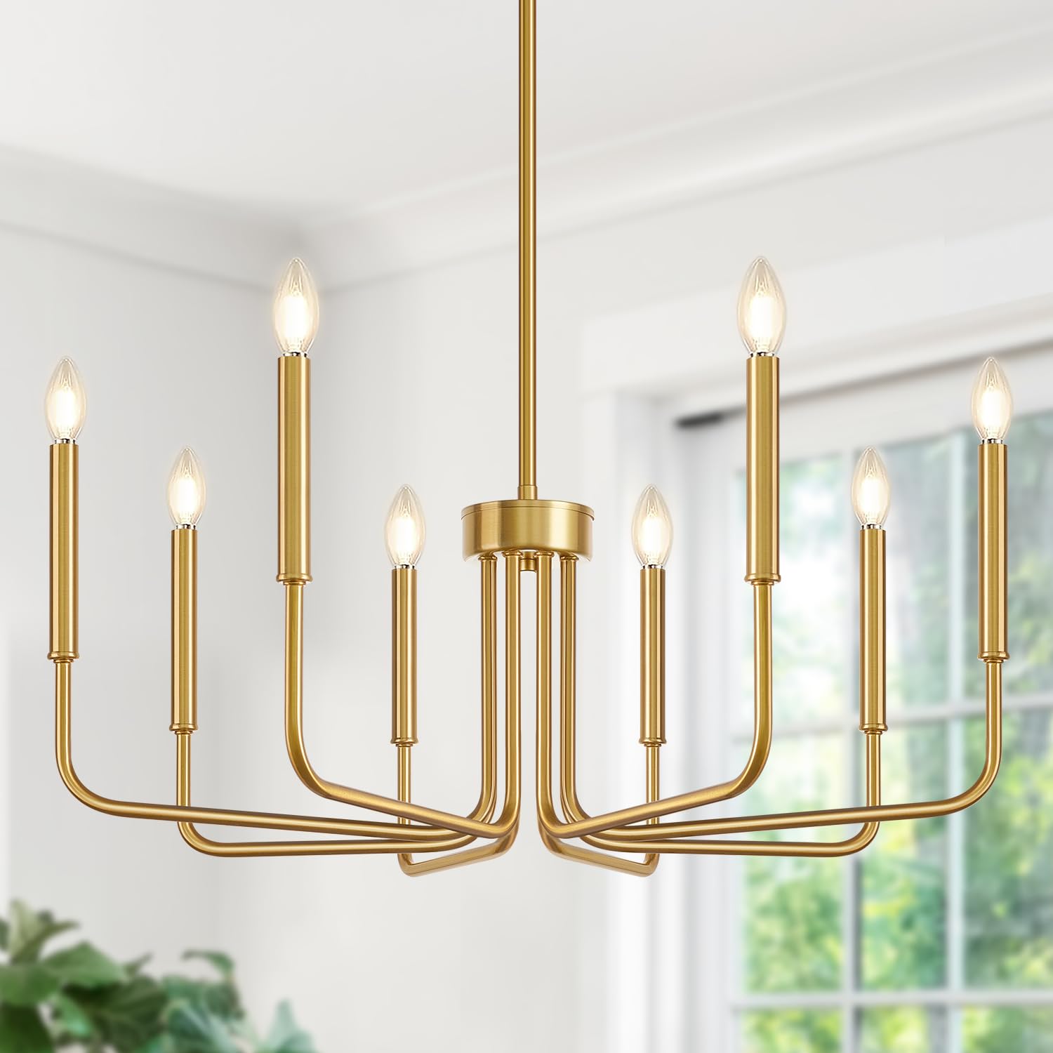 Photo 1 of Lynnoland 8-Light Farmhouse Chandelier, Gold