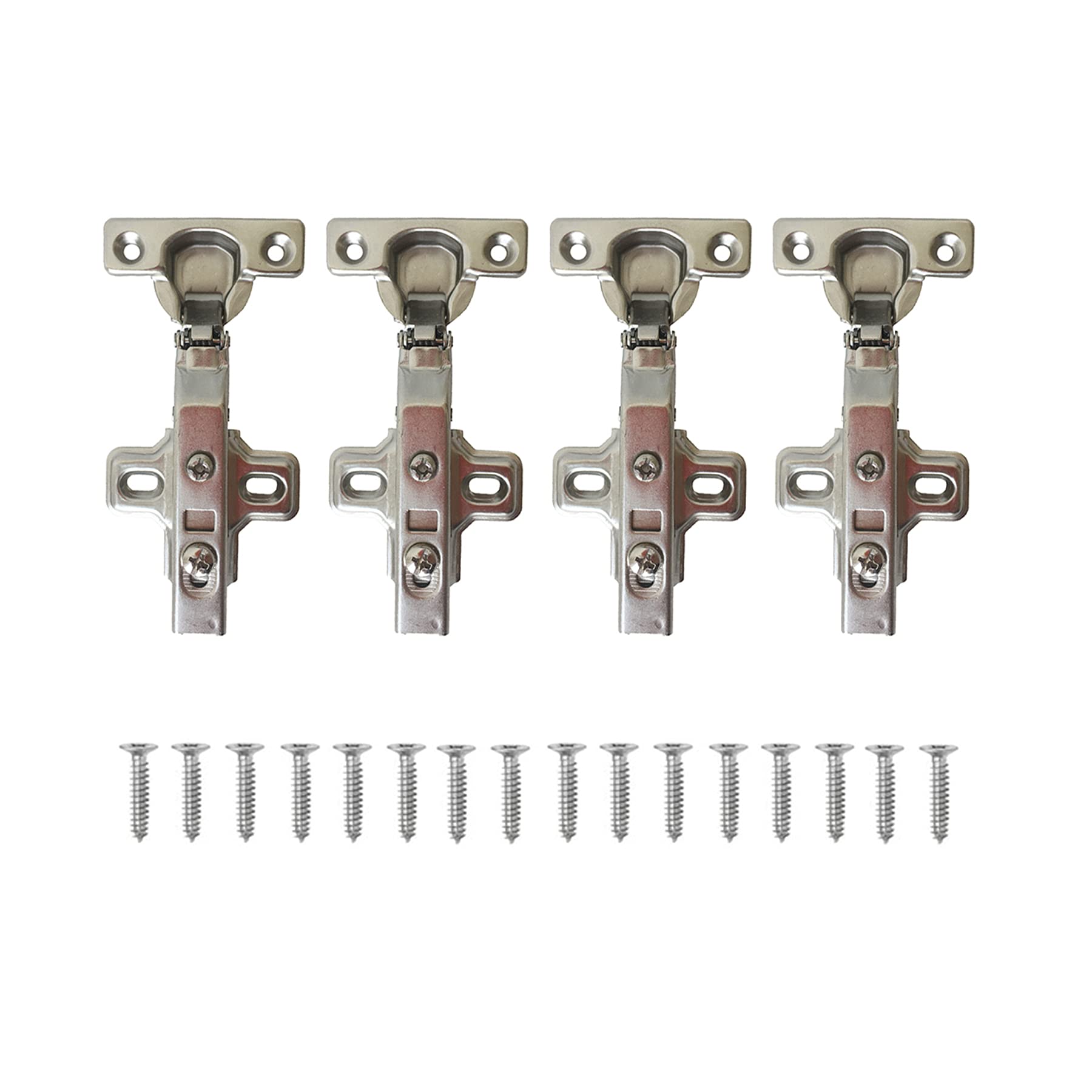 LIKERAINY 95 Degree Full Overlay Hinges 26mm with Damper Soft Closing Kitchen Cabinet Cupboard Wardrobe Door Hinge Pack of 4