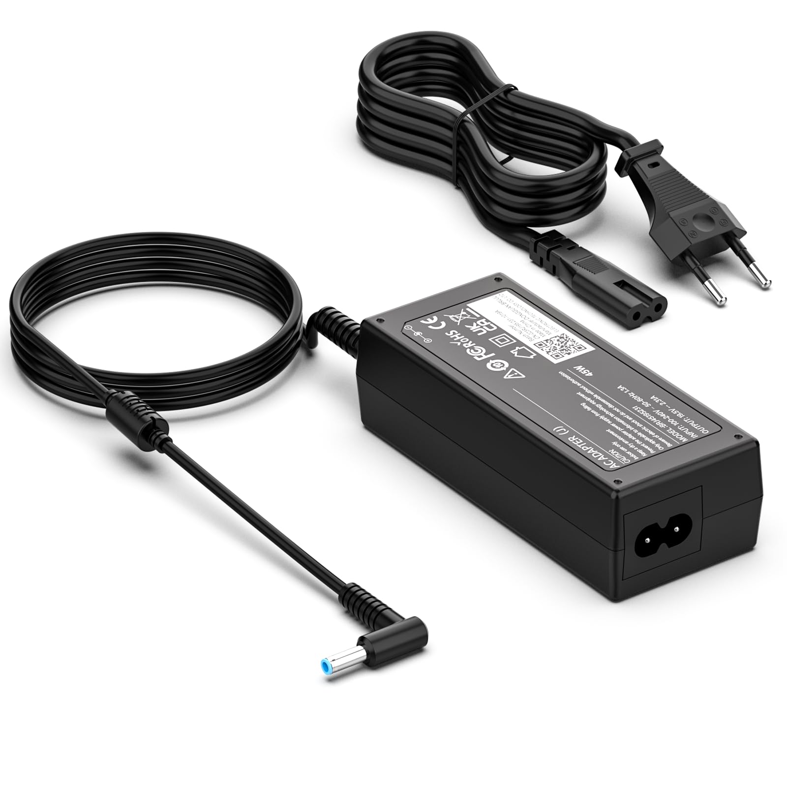 Caricatore 45W Compatibile con HP Portatile Alimentatore 19.5V 2.31A Compatibile con HP Stream, Pavilion, Elitebook 830 840 850, Probook 430 440 450, 240 250 PC Adattatore Caricabatterie 4.5 * 3.0mm