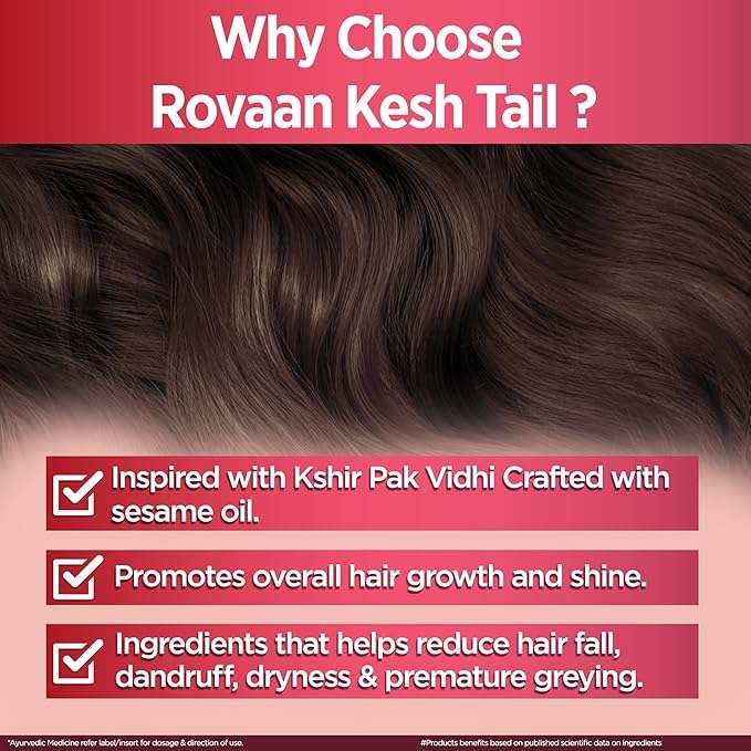 Image of Multani Rovaan Kesh Tail | Goodness Of Bhringraj | Helps In Hair Care, Growth, Premature Greying | Supports In Hair Fall Reduction | 100 Ml (Pack of 2)