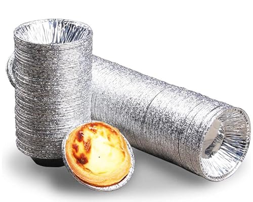 250Pcs Aluminum Foil Tart Pan Egg Tart Pan Freezer & Oven Safe Disposable Round Egg Tart Tin Foil Pans For Baking Supplies #TOP27