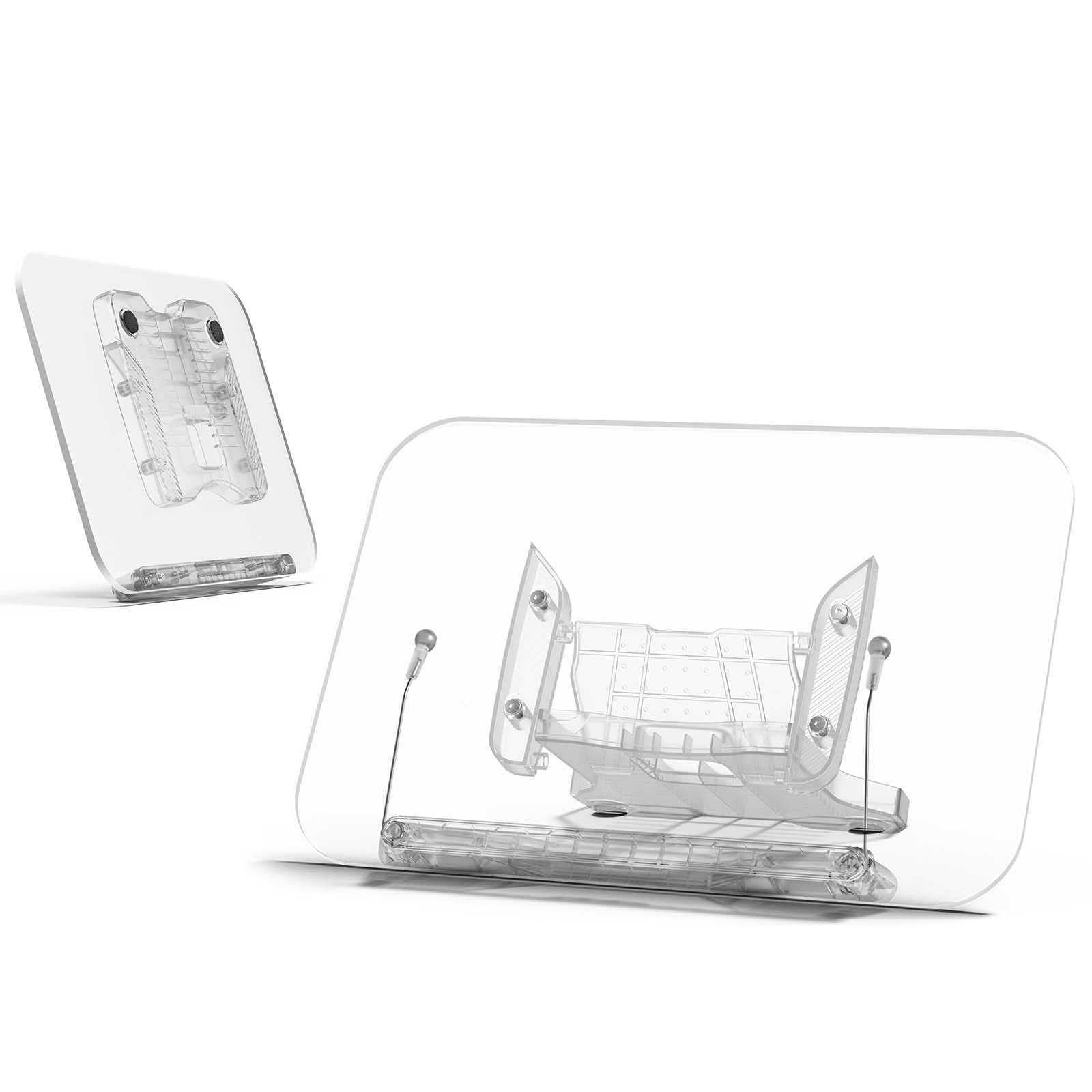 Book Stand Acrylic Book Display Stand, 15°~65° Adjustable Book Holder, Tablet Stand, for Kindle, iPad, 12~15" Laptop, Cellphone, Cookbook, Studying, Recipe Stand, Foldable