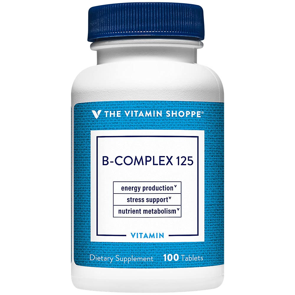 The Vitamin Shoppe Vitamin B-Complex - Energy Metabolism & Nervous System Support, Complete B Vitamins (100 Tablets) 100 Count (Pack of 1)