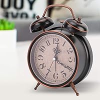 Vista 3 de Boquite Old Fashioned Alarm Clock, Retro Mechanical Alarm Clock with Night Light (Black)