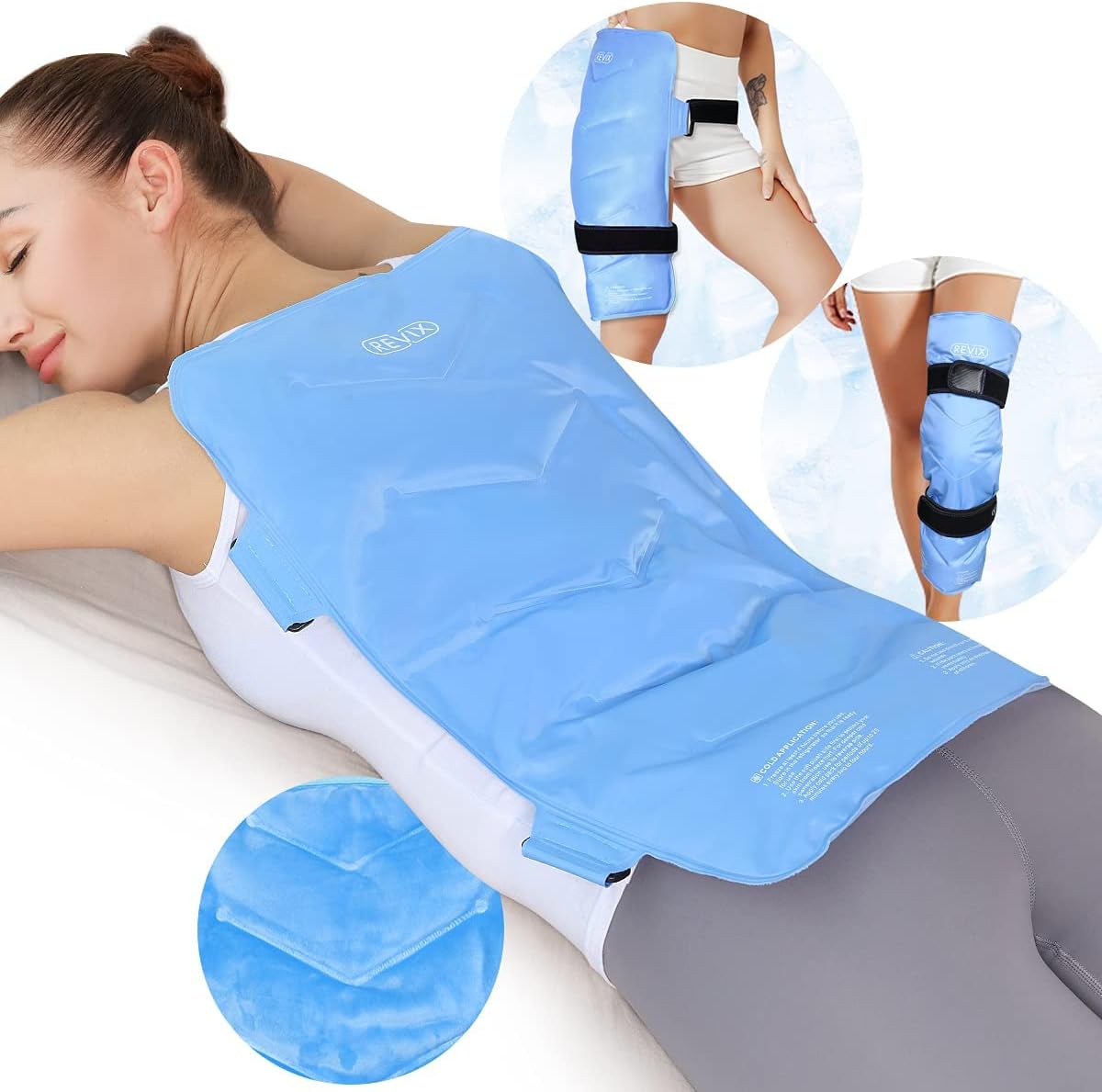 REVIX XL Shoulder Ice Pack for Rotator Cuff and Full Back Ice Pack for Injuries Reusable