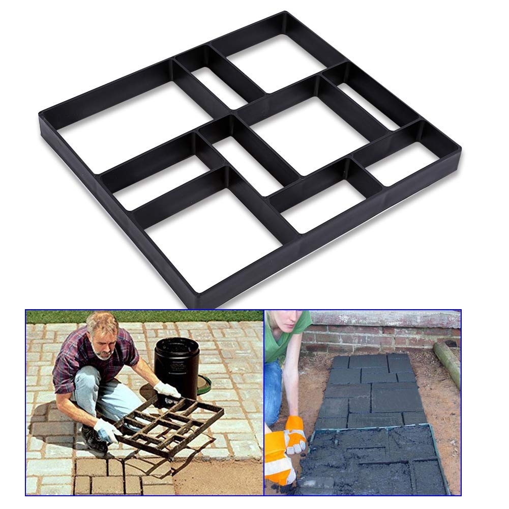 Ejoyous Moule de Pavage Irrégulier, 10 Grilles, pour Allée de Jardin, Béton, 45 cm