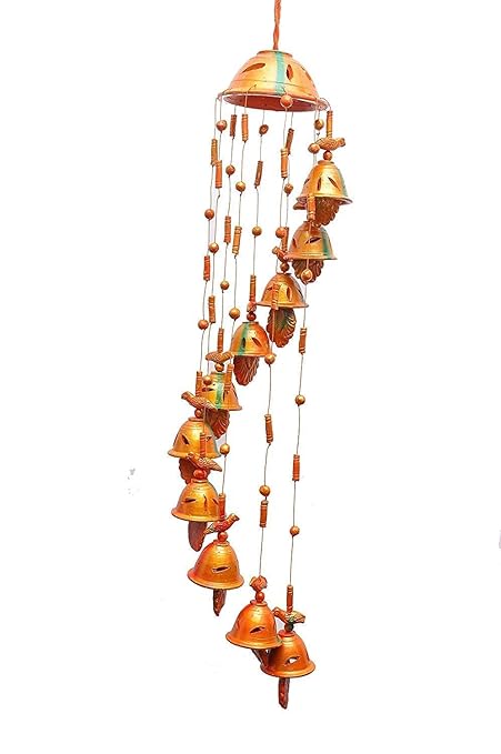 WindChimes Hanging Bell for Good Luck Terracotta Wind Chime Home Decorative Hanging Bell for Outdoor Garden Home Office-PS2055