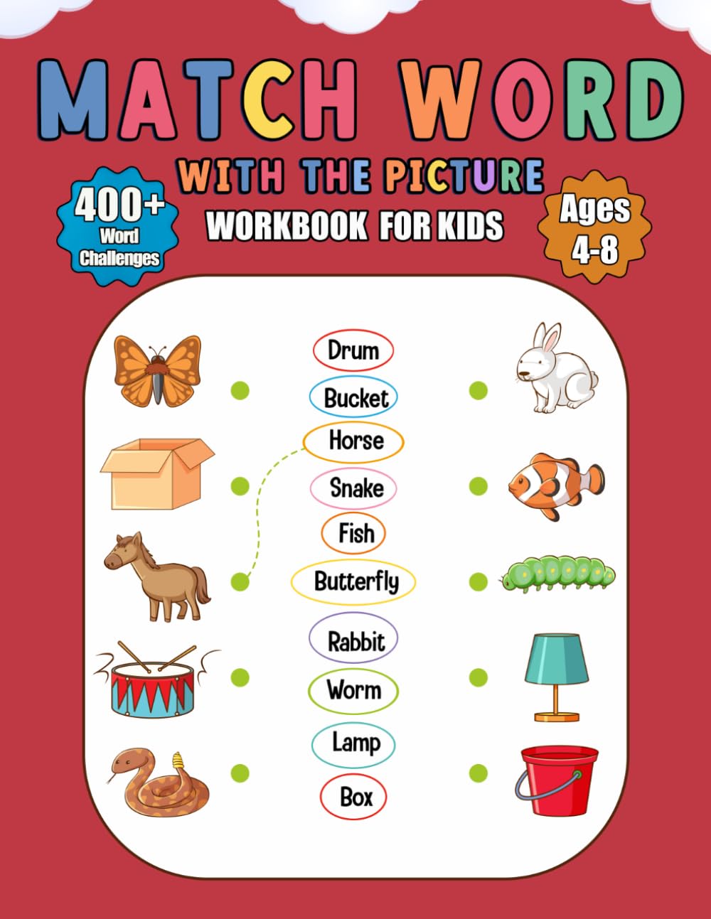 Match Word With The Picture Workbook: Matching Words with Pictures Workbook for kids - Match Pictures with Words And Numbers Paperback