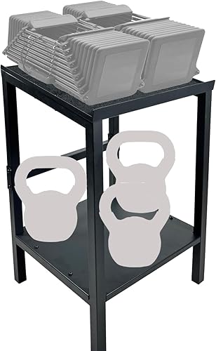 Miniatura 6 de Soporte para mancuernas y pesas rusas, color negro, resistente, ajustable, soporte de pesas para mancuernas, soporte de pesas para gimnasio en casa