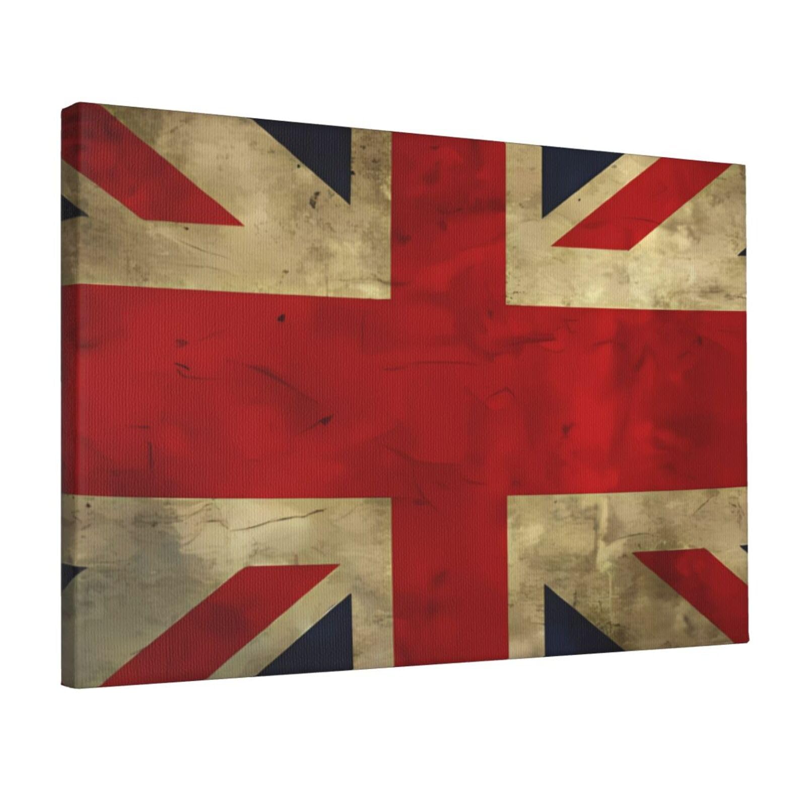 KLOPH British Flag Canvas Wall Art for Living Room 12"x18" Modern Artwork Painting for Bathroom Hanging Canvas Prints Aesthetic Wallart for Bedroom Kitchen Office Wall Decor