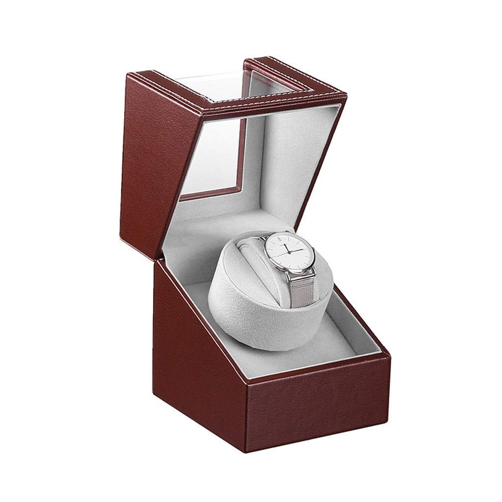 ShandongmtWatch Accessories Single Watch Winder, Automatic Watch Winder PU Leather Quiet Motor Watches Box Shandongmt